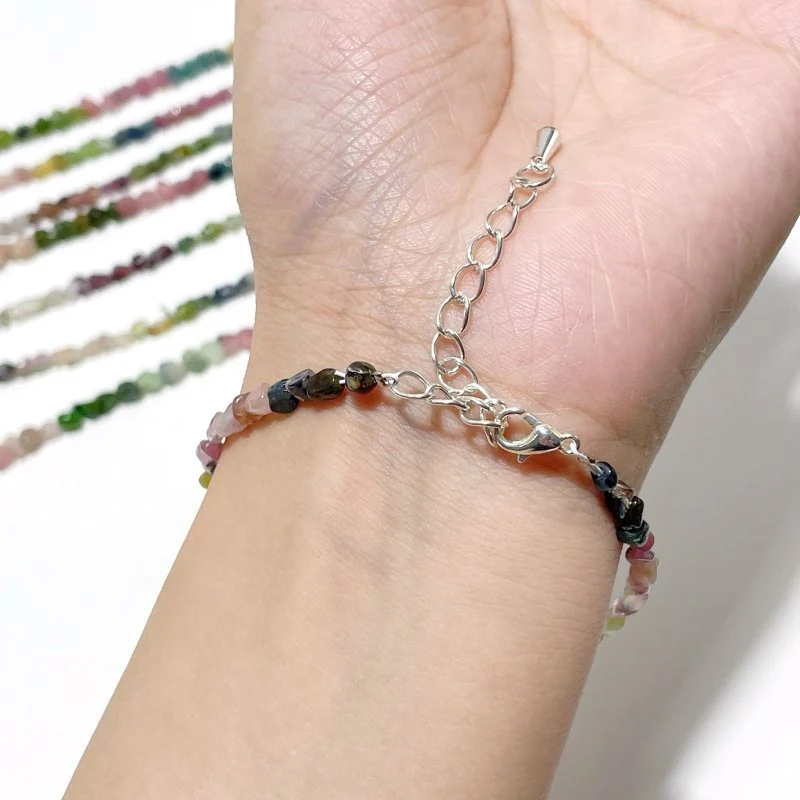 Colorful Tourmaline Gravel Chips 0.1-0.2in(3-5mm) Bracelet Wholesale - Image 6