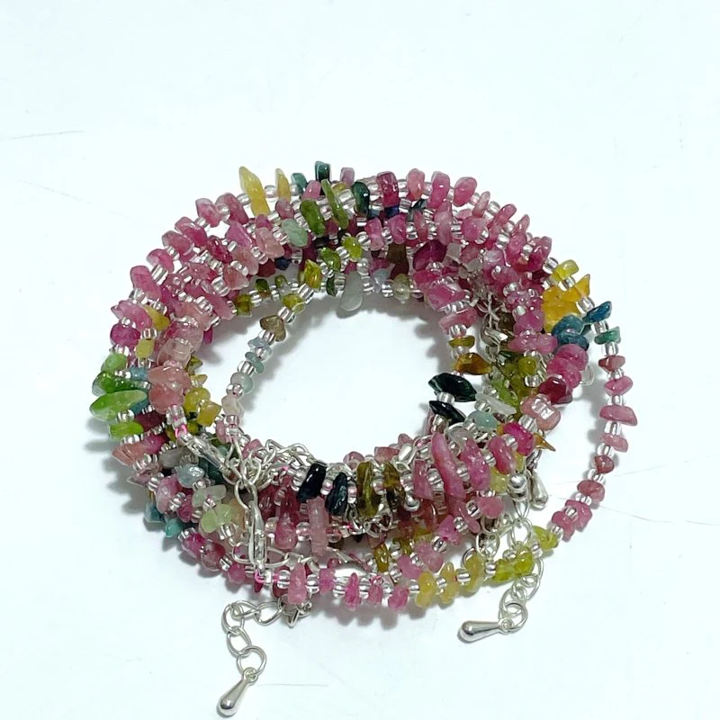 Colorful Tourmaline Gravel Chips 0.27in(7mm) Bracelet Wholesale - Image 3