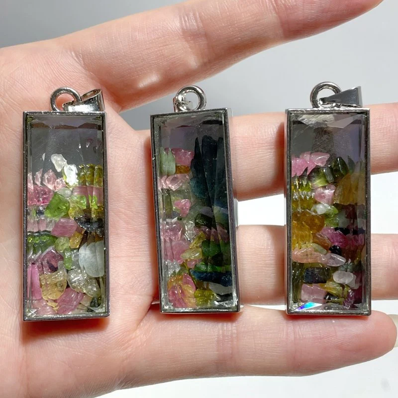 Colorful Tourmaline Gravel Chips Car Pendant Wholesale - Image 2
