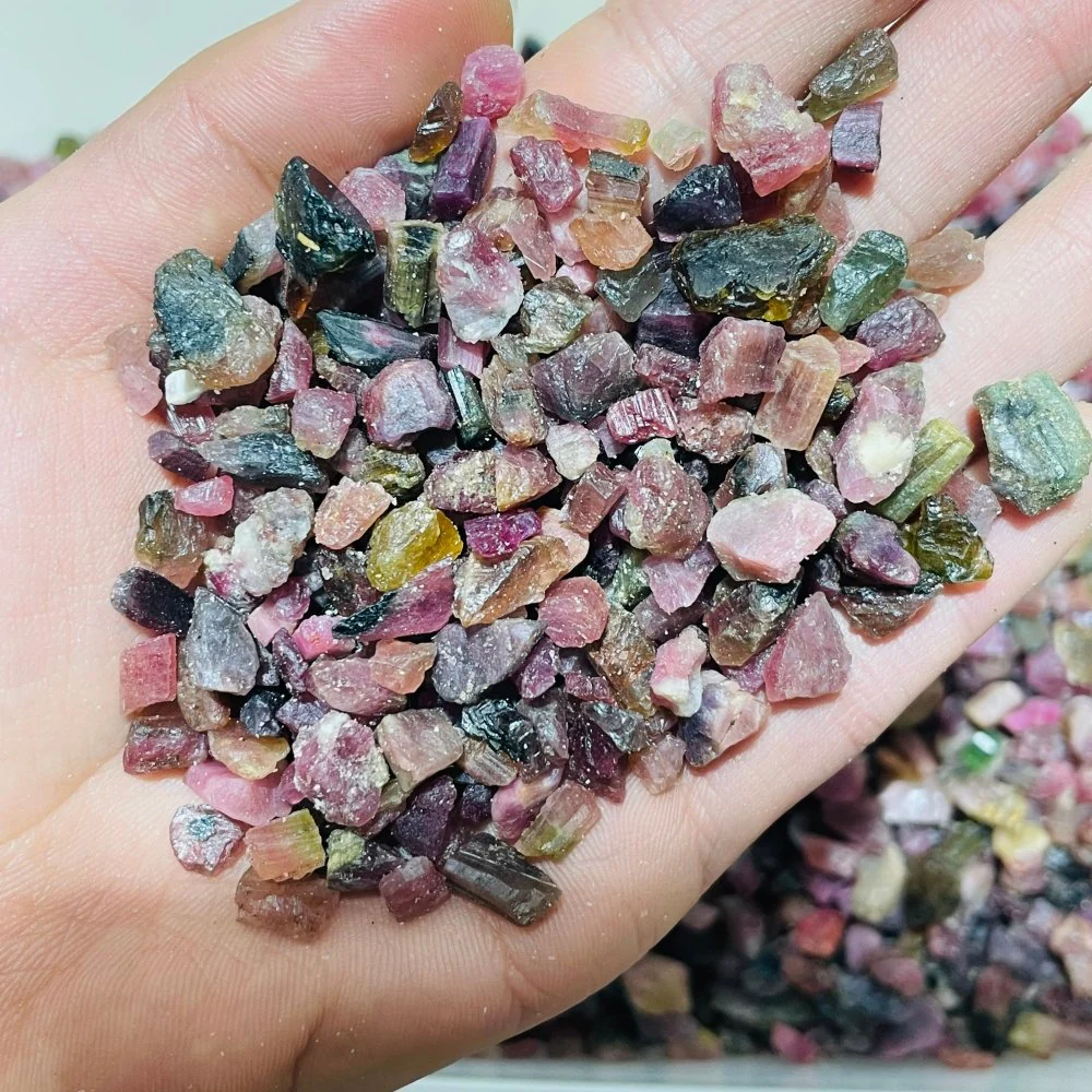 Raw Watermelon Tourmaline Colorful Gravel Chips Wholesale - Image 2