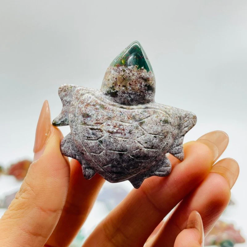 41 Pieces Colourful Ocean Jasper Sea Turtle Carving - Image 4