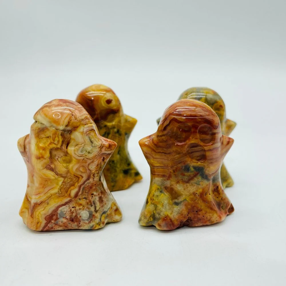5Types Ghost Crazy Agate & Moss Agate Halloween Carving Wholesale - Image 4