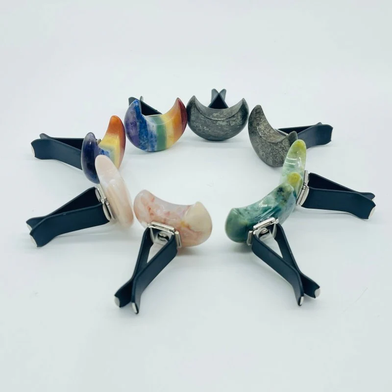 Crystal Car Air Vent Clips Moon 7 Chakra Stone Car Accessories - Image 2