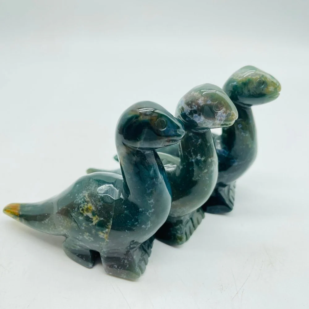 5 Types Dinosaur Chevron Amethyst & Moss Agate Carving Animals Wholesale - Image 4