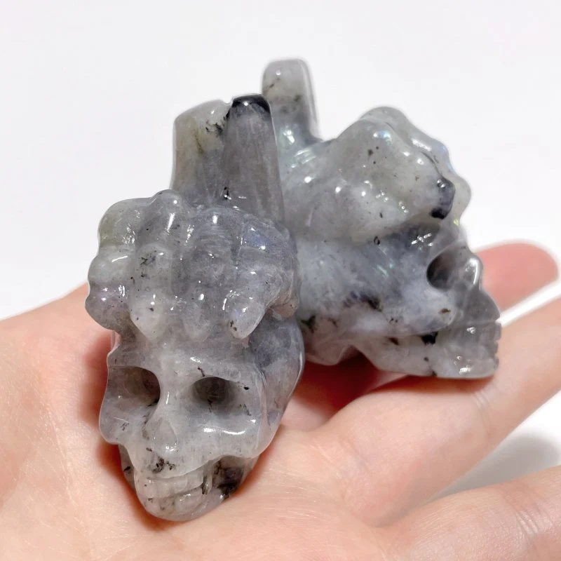 9 Types Crystal Skull With Hand Carving Wholesale Pink Opal Obsidian - Image 11