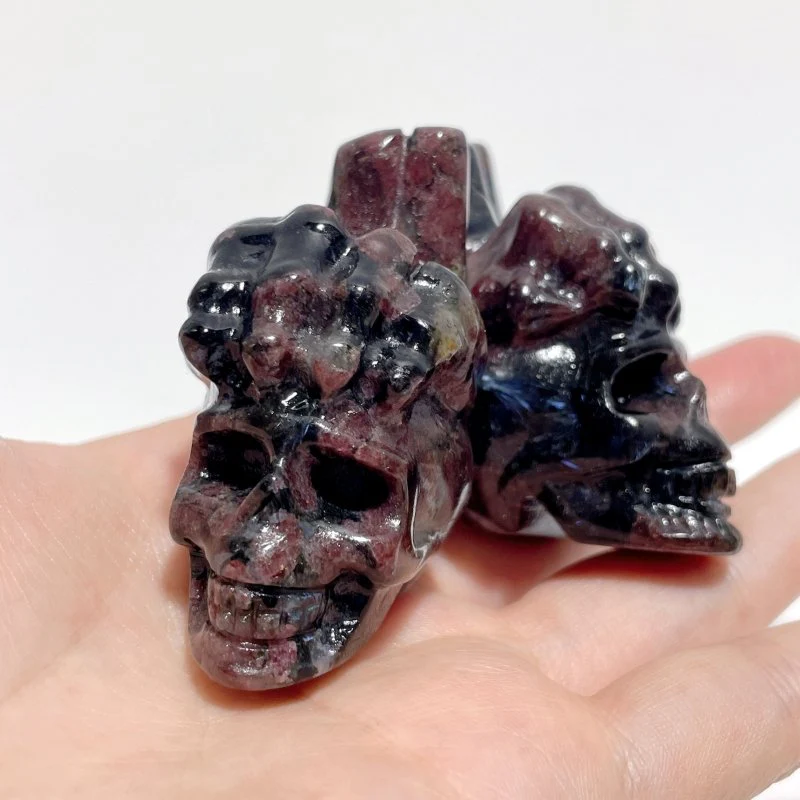 9 Types Crystal Skull With Hand Carving Wholesale Pink Opal Obsidian - Image 12