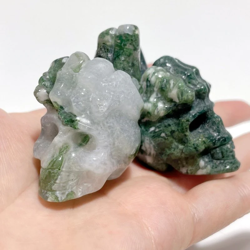 9 Types Crystal Skull With Hand Carving Wholesale Pink Opal Obsidian - Image 16