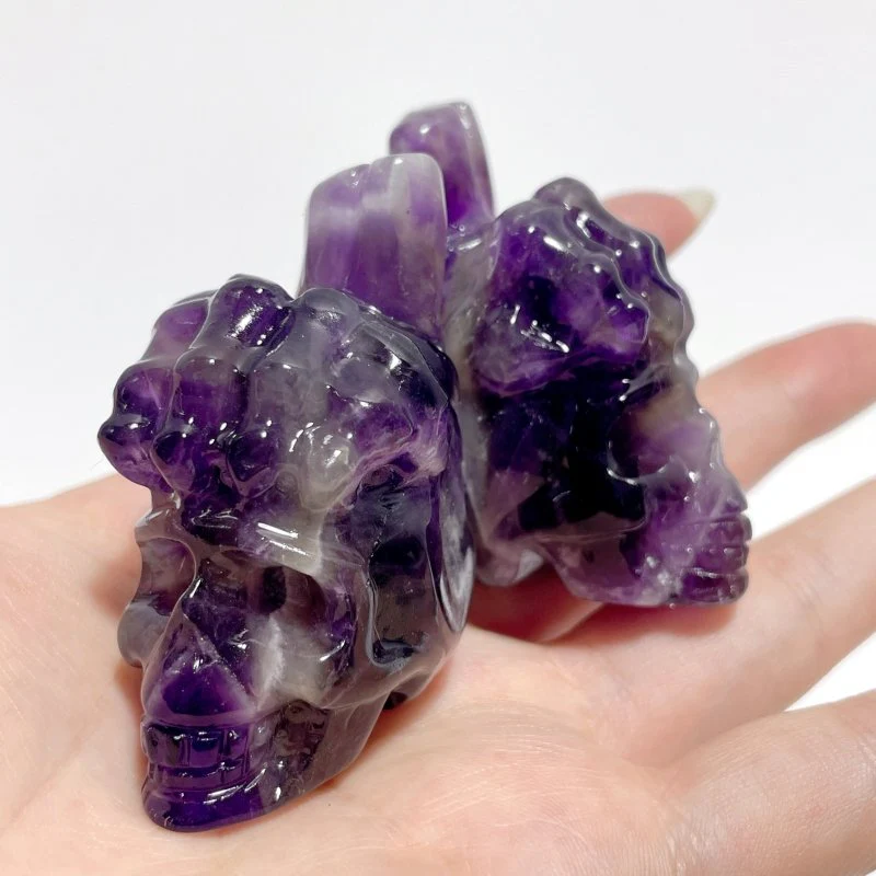 9 Types Crystal Skull With Hand Carving Wholesale Pink Opal Obsidian - Image 19