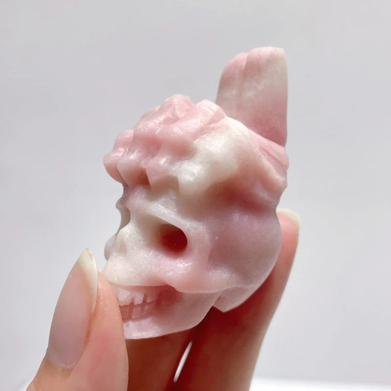 9 Types Crystal Skull With Hand Carving Wholesale Pink Opal Obsidian - Image 4