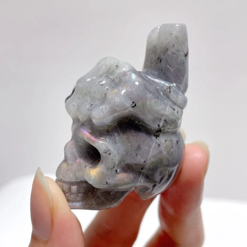 9 Types Crystal Skull With Hand Carving Wholesale Pink Opal Obsidian - Image 8