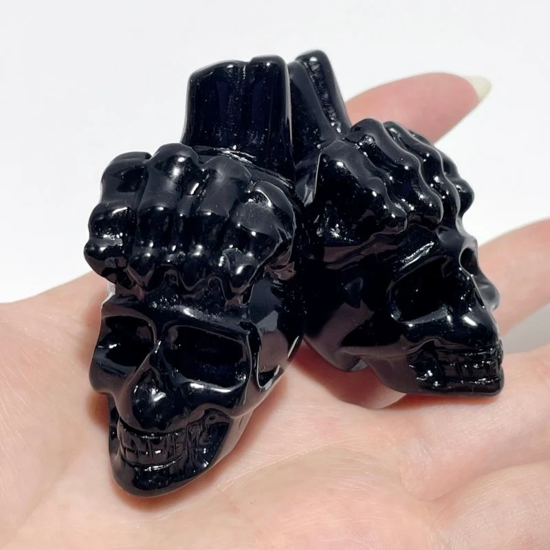 9 Types Crystal Skull With Hand Carving Wholesale Pink Opal Obsidian - Image 9