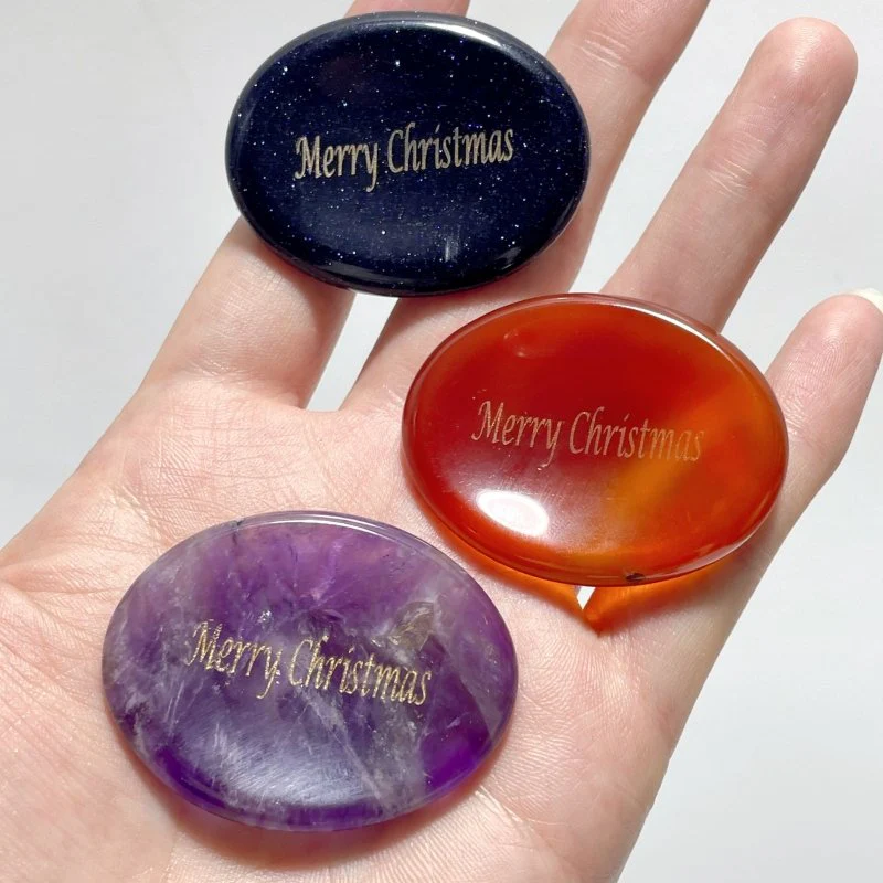 Gold Foil Lettering For Christmas Gift Worry Stone Wholesale - Image 2