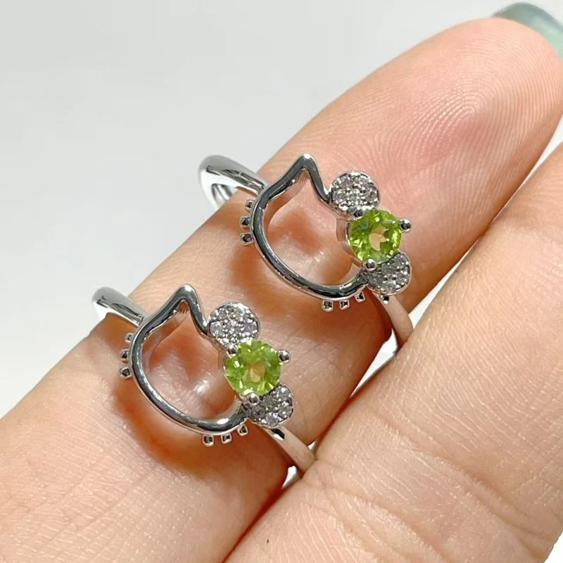Cut Faceted Peridot Rings Hello Kitty Shape Wholesale - Image 2