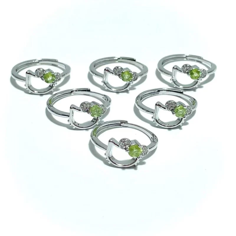 Cut Faceted Peridot Rings Hello Kitty Shape Wholesale - Image 4