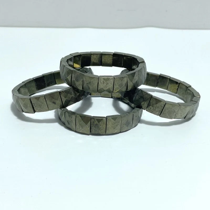 Cut Faceted Pyrite Bracelet Square Shape Wholesale - Image 3