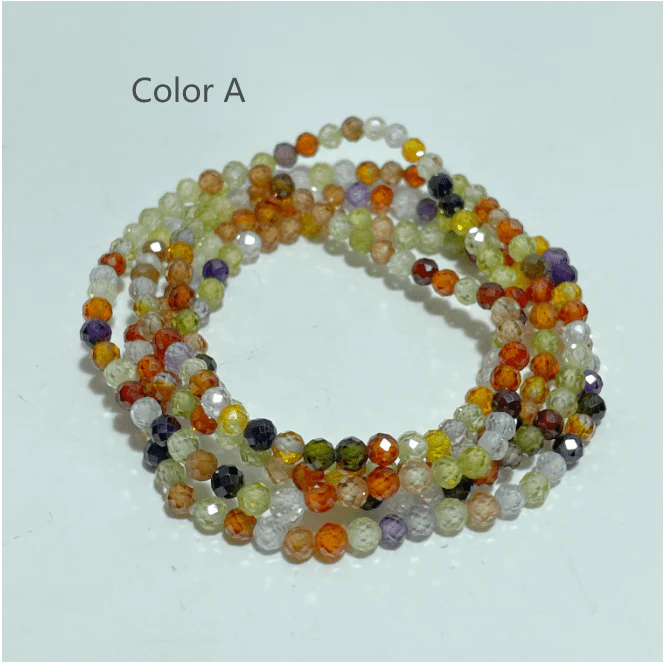 4MM Cut Faceted Cubic Zirconia Bracelet Wholesale - Image 2