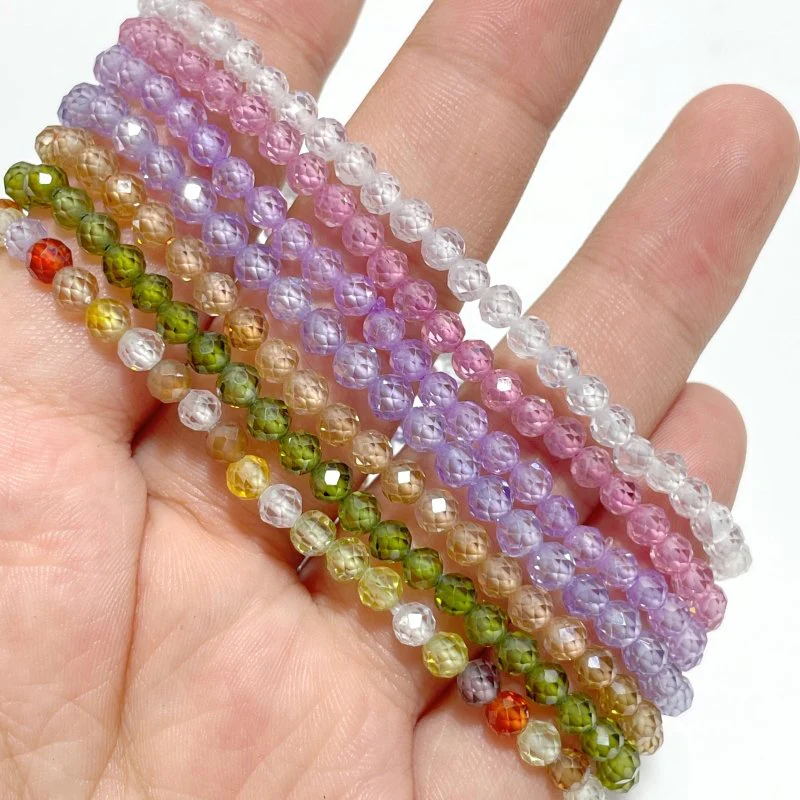 4MM Cut Faceted Cubic Zirconia Bracelet Wholesale - Image 9