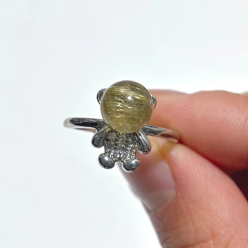 Cute Bear Rutile Quartz Crystal Ring Wholesale - Image 3