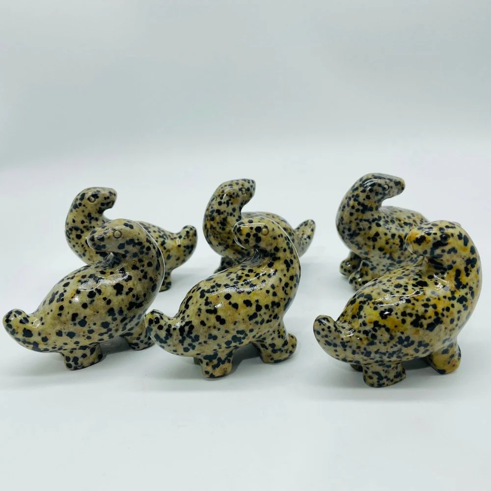 Cute Dalmatian Jasper Fat Dinosaur Carving Animals Wholesale - Image 3