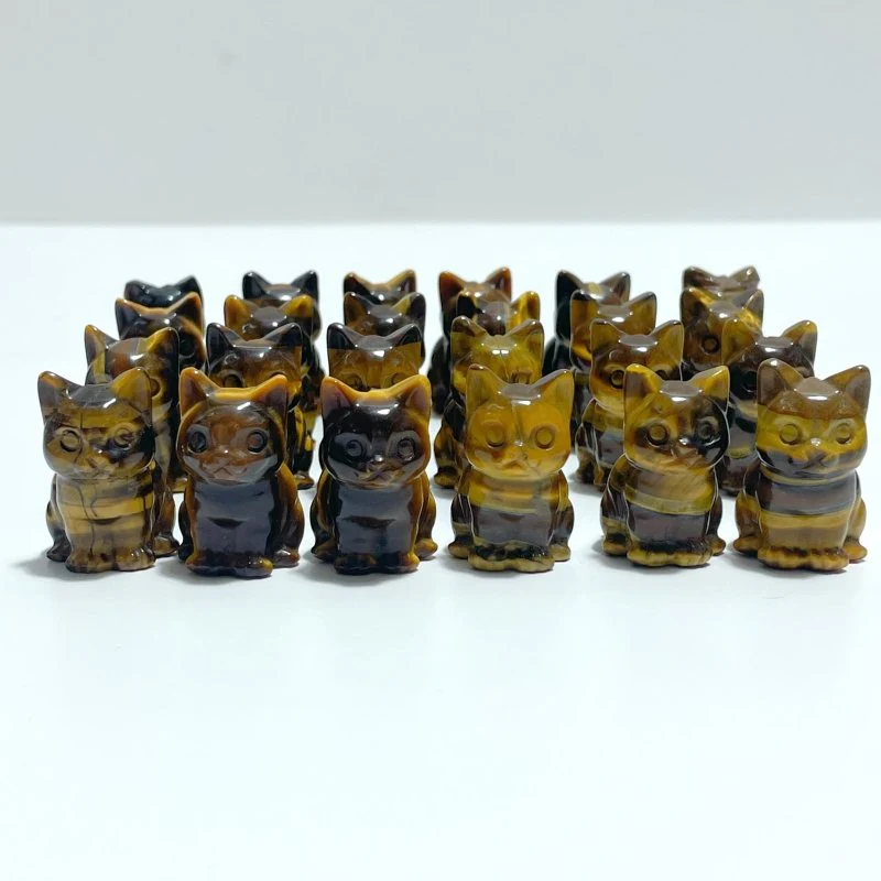 Cute Tiger Eye Cat Crystal Carving Wholesale - Image 2