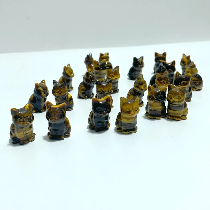 Cute Tiger Eye Cat Crystal Carving Wholesale - Image 3