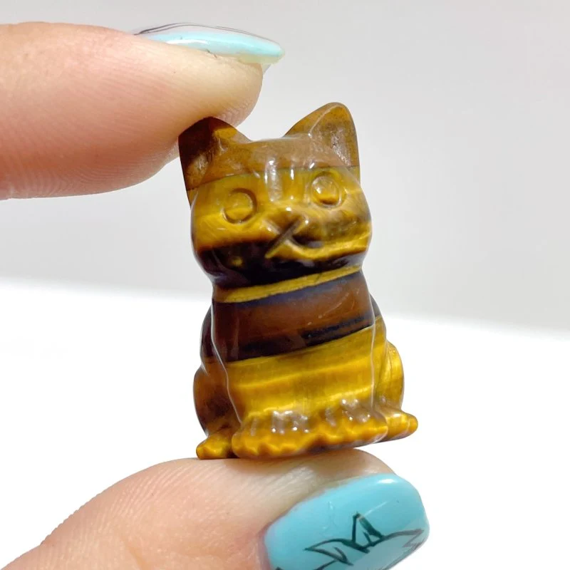Cute Tiger Eye Cat Crystal Carving Wholesale - Image 4