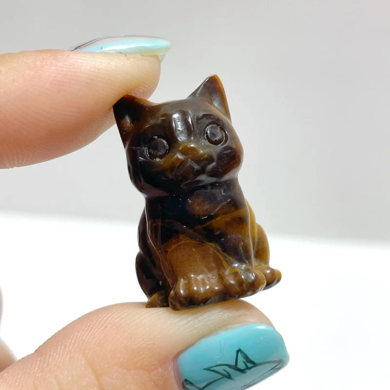 Cute Tiger Eye Cat Crystal Carving Wholesale - Image 5