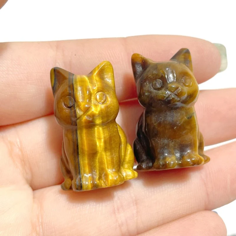 Cute Tiger Eye Cat Crystal Carving Wholesale - Image 6