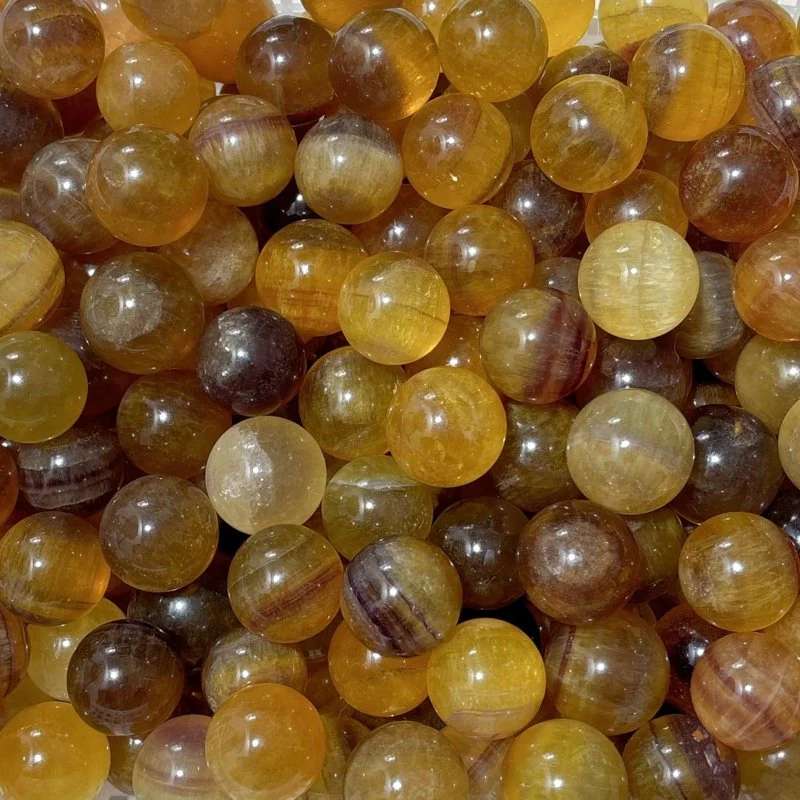 Cute Small Yellow Fluorite Spheres Wholesale - Image 2