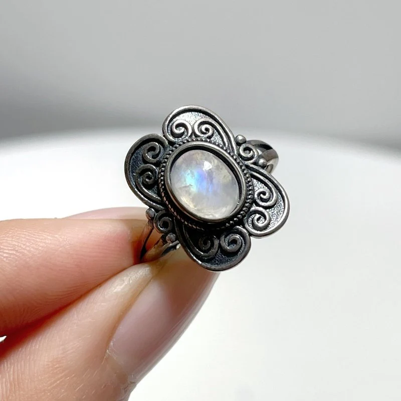 #D12 Silver Rings Wholesale Citrine Sunstone Garnet Topaz Amethyst Black Tourmaline Rutile Moonstone - Image 2