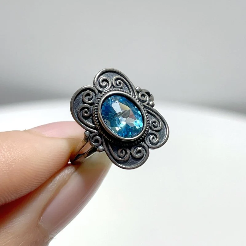 #D12 Silver Rings Wholesale Citrine Sunstone Garnet Topaz Amethyst Black Tourmaline Rutile Moonstone - Image 3