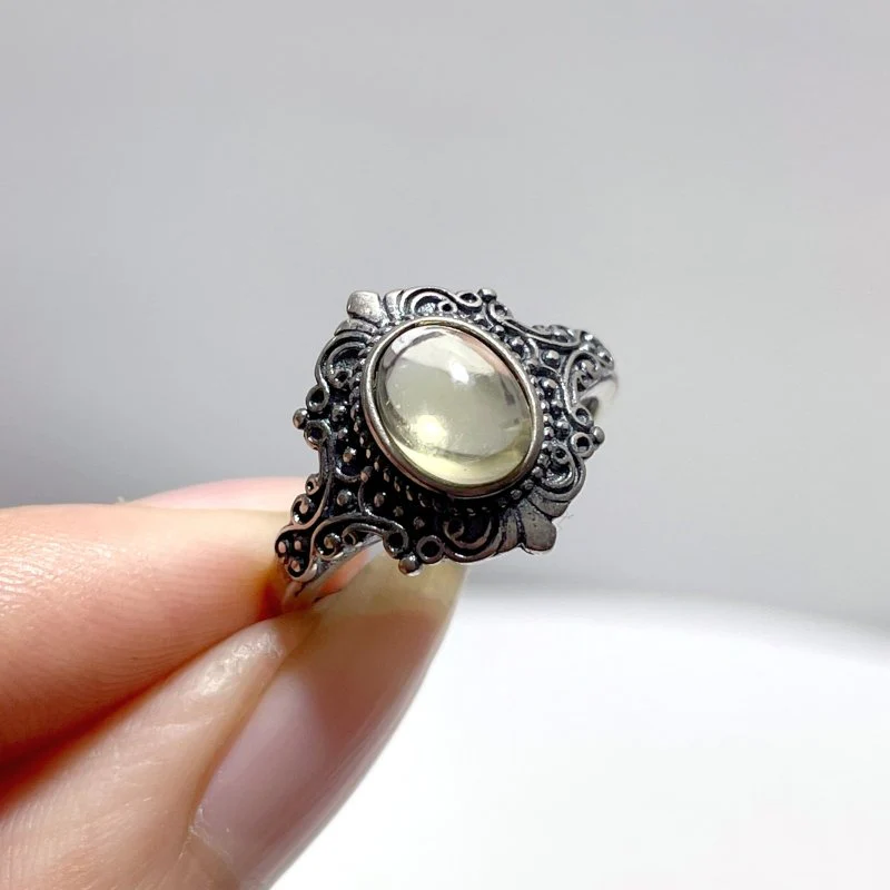 #D14 Silver Rings Wholesale Citrine Sunstone Garnet Topaz Amethyst Black Tourmaline Rutile Moonstone - Image 2