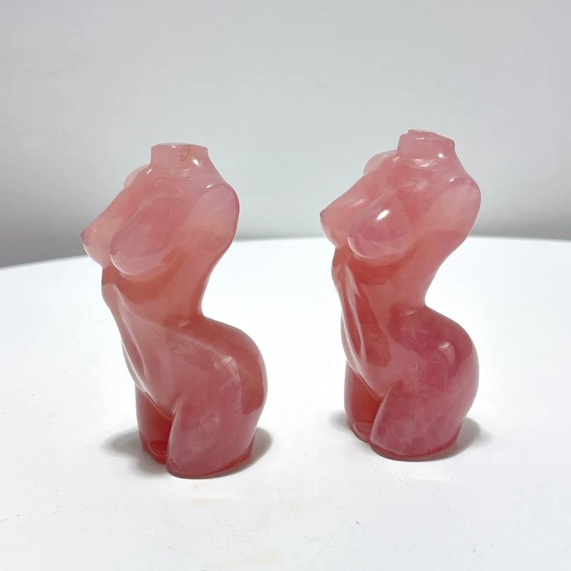 2 Pieces Deep Pink Rose Quartz Crystal Goddess - Image 2