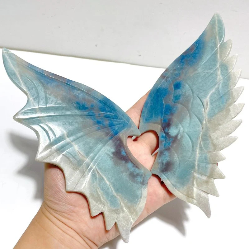 Unique Trolleite Stone Demon And Angel Wing Carving With Stand - Image 3