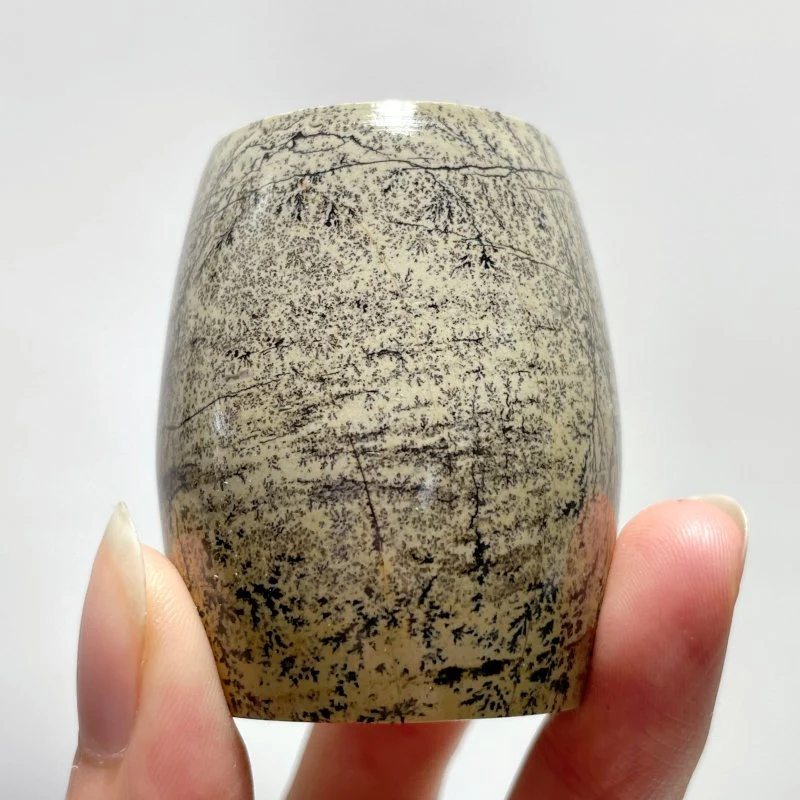 Dendritic Sage Jasper Tambour Carving Wholesale - Image 4