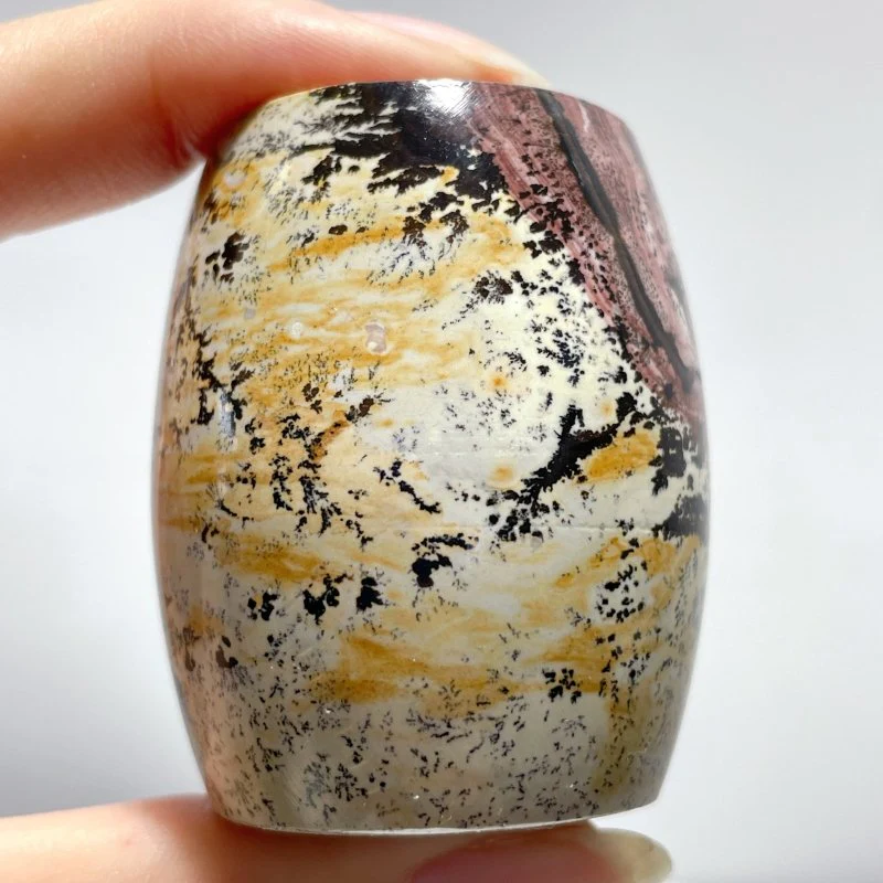 Dendritic Sage Jasper Tambour Carving Wholesale - Image 5