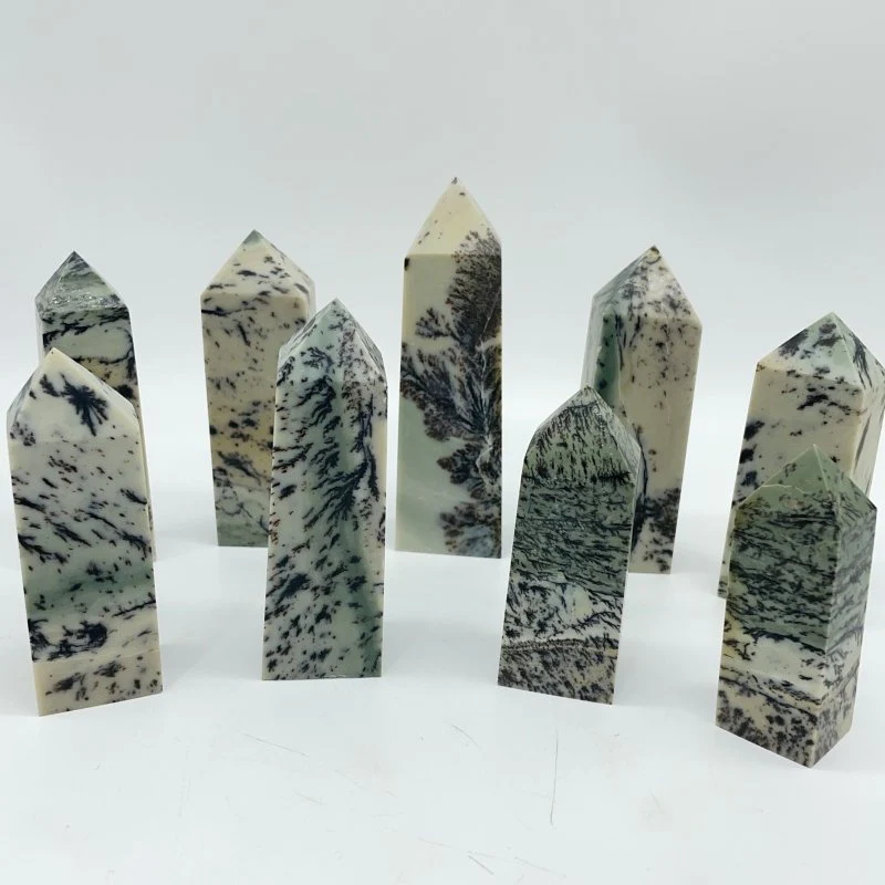 Dendritic Sage Jasper Tree Stone Four-Sided Tower Point Wholesale - Image 2
