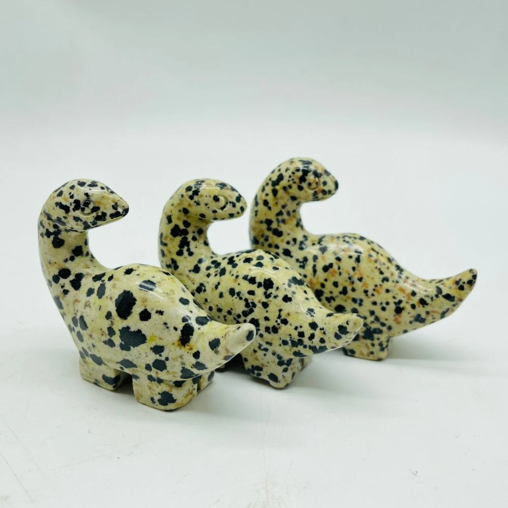 Clear Quartz & Dalmatian Jasper Dinosaur Carving Animals Wholesale - Image 2