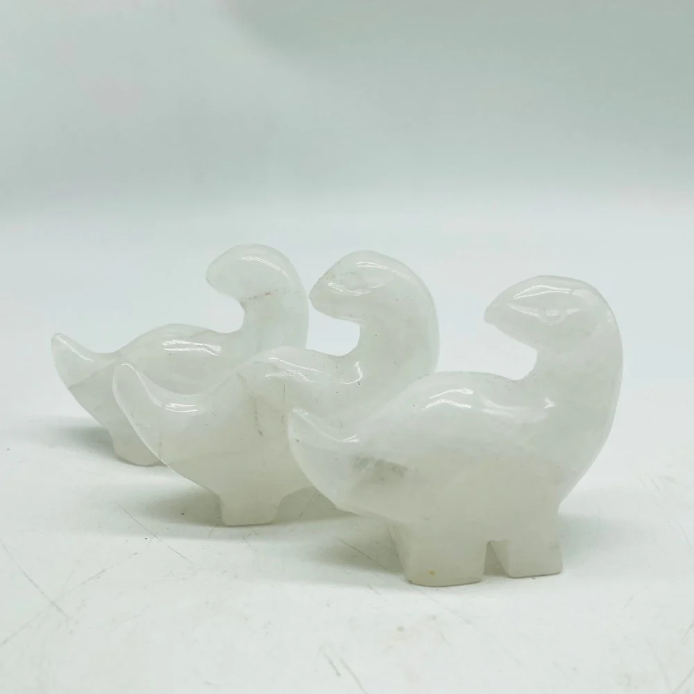 Clear Quartz & Dalmatian Jasper Dinosaur Carving Animals Wholesale - Image 3