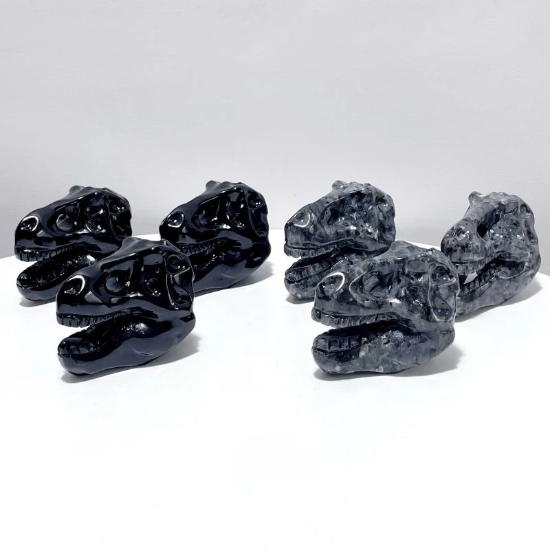 Dinosaur Skull Carving Wholesale Obsidian Larvikite