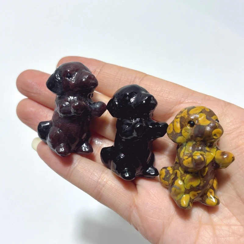 11 Types Dog Carving Wholesale Obsidian Pyrite Yooperlite - Image 5