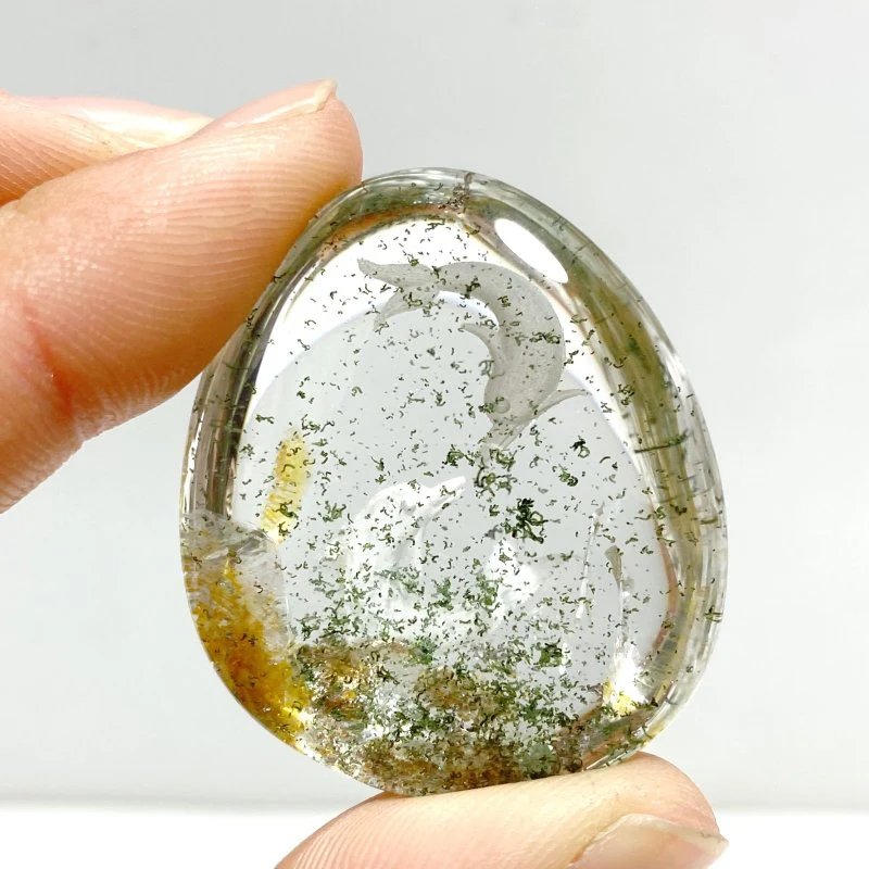 4 Pieces Dolphin Garden Quartz Inner Scene Crystal Carving - Image 3