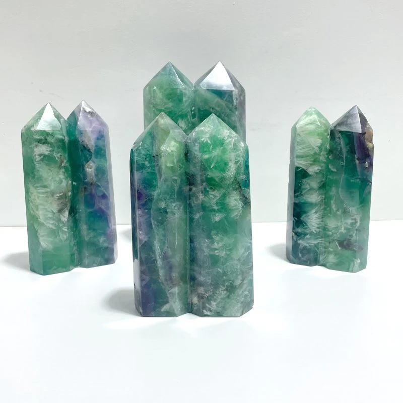 4 Pieces Double Point Feather Fluorite
