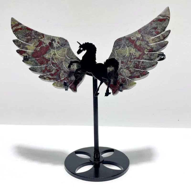 4 Pairs Dragon Blood Small Pegasus Wing Carving With Stand - Image 2
