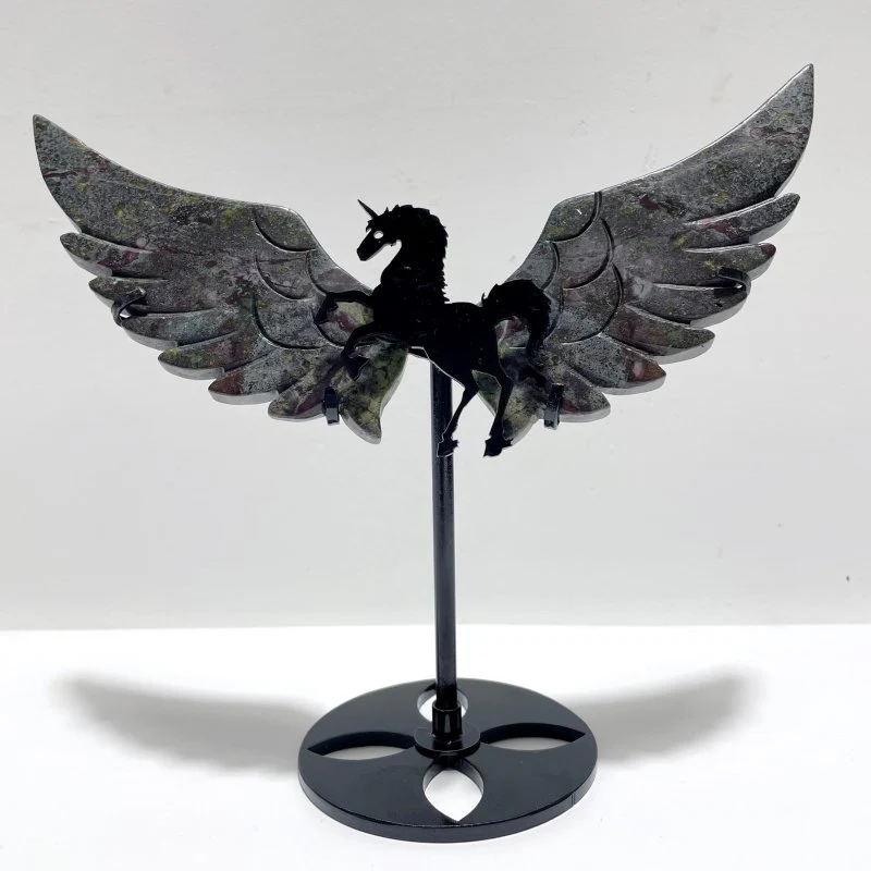 4 Pairs Dragon Blood Small Pegasus Wing Carving With Stand - Image 3