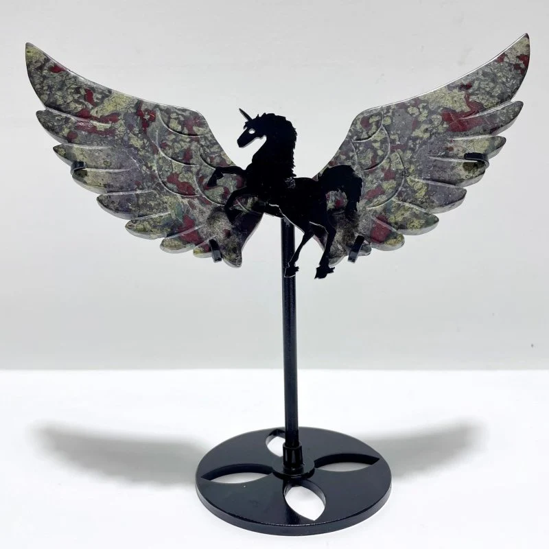 4 Pairs Dragon Blood Small Pegasus Wing Carving With Stand - Image 4