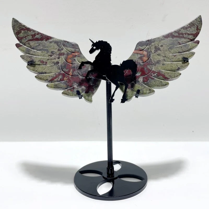 4 Pairs Dragon Blood Small Pegasus Wing Carving With Stand - Image 5