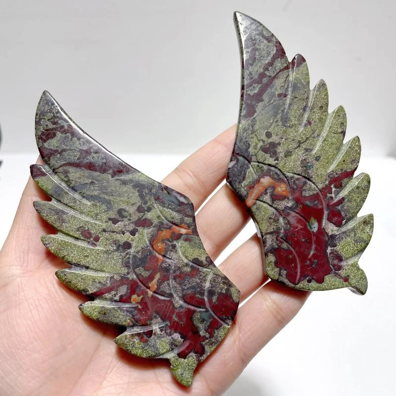 4 Pairs Dragon Blood Small Pegasus Wing Carving With Stand - Image 6
