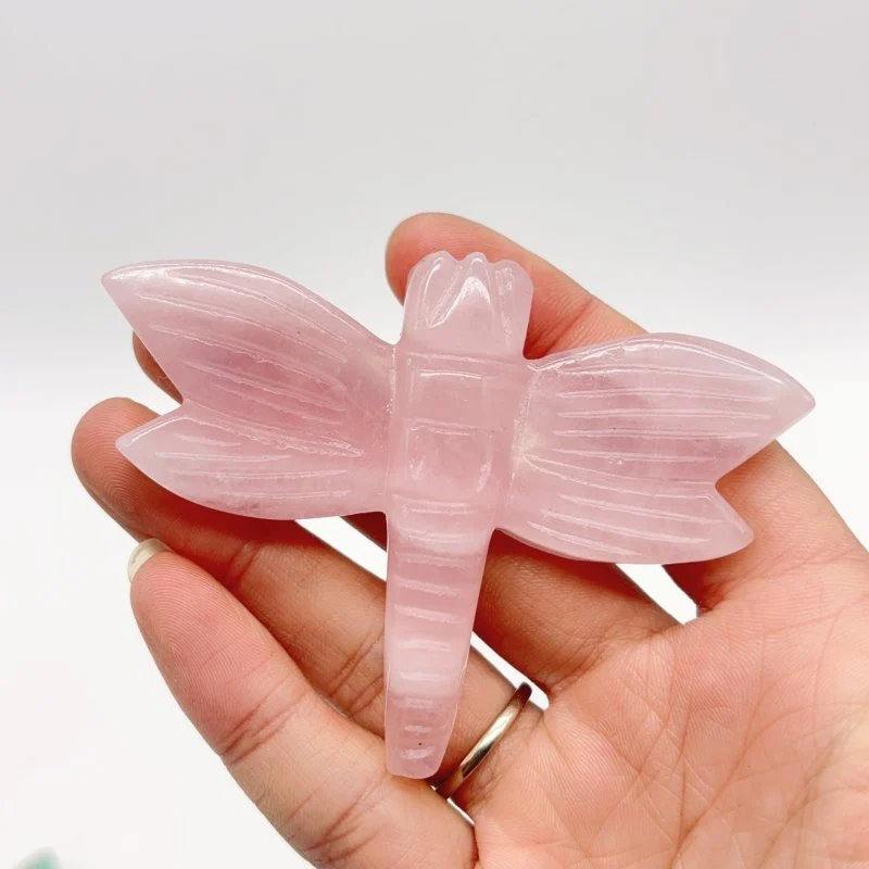 6 Types Dragonfly Crystal Carving Wholesale Caribbean Calcite Rose Quartz - Image 5