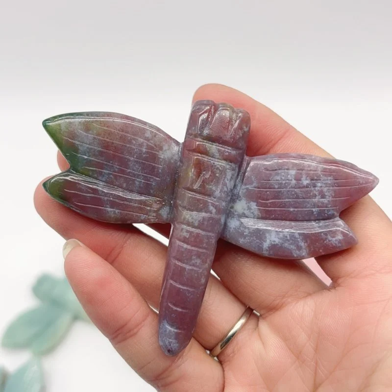 6 Types Dragonfly Crystal Carving Wholesale Caribbean Calcite Rose Quartz - Image 9